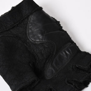 CHROME HEARTS クロムハーツ シアリング フィンガーレス バックルグローブ サイズ8.5 195/215 ガンスリンガー ラムレザー ブラックレザー 美品 中古 4a005530