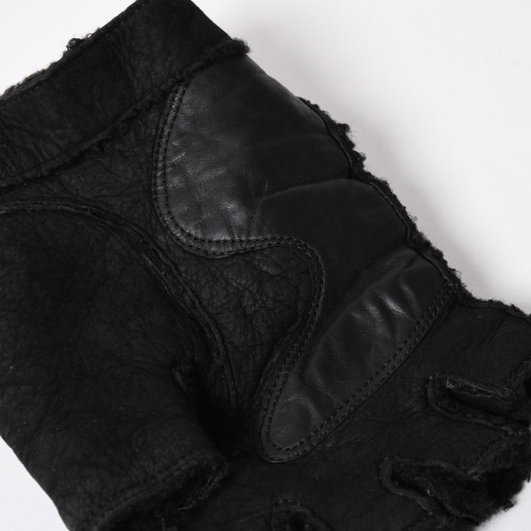 CHROME HEARTS クロムハーツ シアリング フィンガーレス バックルグローブ サイズ8.5 195/215 ガンスリンガー ラムレザー ブラックレザー 美品 中古 4a005530