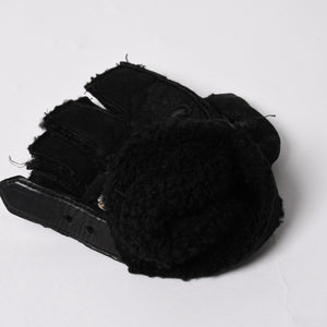 CHROME HEARTS クロムハーツ シアリング フィンガーレス バックルグローブ サイズ8.5 195/215 ガンスリンガー ラムレザー ブラックレザー 美品 中古 4a005530