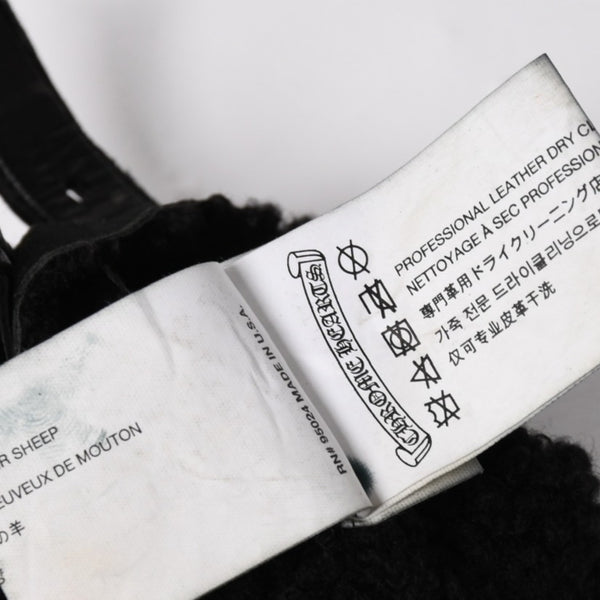 CHROME HEARTS クロムハーツ シアリング フィンガーレス バックルグローブ サイズ8.5 195/215 ガンスリンガー ラムレザー ブラックレザー 美品 中古 4a005530