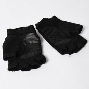 CHROME HEARTS クロムハーツ シアリング フィンガーレス バックルグローブ サイズ8.5 195/215 ガンスリンガー ラムレザー ブラックレザー 美品 中古 4a005530