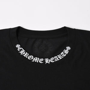 New and unused item CHROME HEARTS Short sleeve T-shirt Size XL Neck logo Old English Black Used 4a005505
