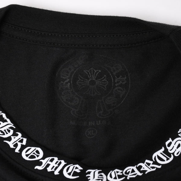 New and unused item CHROME HEARTS Short sleeve T-shirt Size XL Neck logo Old English Black Used 4a005505