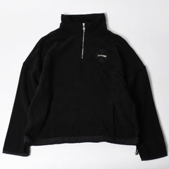新品未使用品 CHROME HEARTS クロムハーツ Y NOT ワイノット ハーフジップフリース サイズL CHプラスパッチ ブラック シルバー925 中古 4a005506