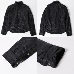 CHROME HEARTS クロムハーツ リバーシブルジャケット シャツジャケット 中綿シャツ クロスボールボタン グリーン ネイビー サイズM 美品 中古 4a005529