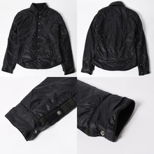 画像をギャラリービューアに読み込む, CHROME HEARTS クロムハーツ リバーシブルジャケット シャツジャケット 中綿シャツ クロスボールボタン グリーン ネイビー サイズM 美品 中古 4a005529