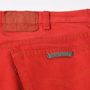 極美品 CHROME HEARTS クロムハーツ デニムパンツ リーバイス サイズ36 ラージCHクロスパッチ セメタリークロスパッチ 18パッチ Levi's 中古 4a005539