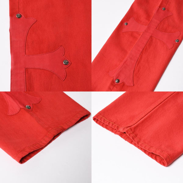 極美品 CHROME HEARTS クロムハーツ デニムパンツ リーバイス サイズ36 ラージCHクロスパッチ セメタリークロスパッチ 18パッチ Levi's 中古 4a005539