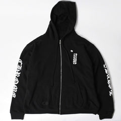 新品未使用 CHROME HEARTS クロムハーツ ダブルフェイス ジップアップフーディー パーカー サイズXL オールドイングリッシュ 新型 中古 4a005509