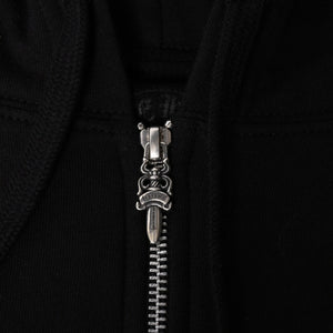 新品未使用 CHROME HEARTS クロムハーツ ダブルフェイス ジップアップフーディー パーカー サイズXL オールドイングリッシュ 新型 中古 4a005509