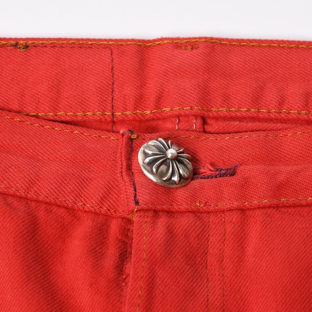 極美品 CHROME HEARTS クロムハーツ デニムパンツ リーバイス サイズ36 ラージCHクロスパッチ セメタリークロスパッチ 18パッチ Levi's 中古 4a005539