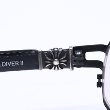 Load image into Gallery viewer, CHROME HEARTS クロムハーツ M.DIVER 2 CHプラステンプル レザーサングラス アイウェア シルバー925 美品 中古 4a005600