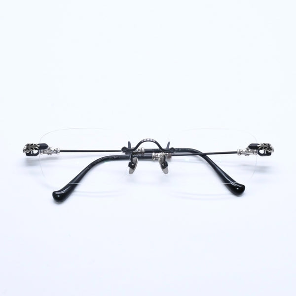 Very Good Condition CHROME HEARTS PILLS 3 Glasses Silver 925 55☐20-144 Eyewear Floral CH Plus Square Black Silver Hardware Used 4a005585