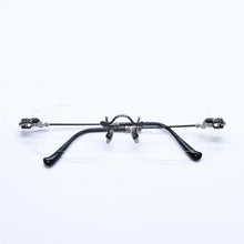 画像をギャラリービューアに読み込む, 極美品 CHROME HEARTS クロムハーツ PILLS 3 メガネ シルバー925 55☐20-144 アイウェア フローラル CHプラス スクエア ブラック シルバー金具 中古 4a005585