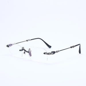 Very Good Condition CHROME HEARTS PILLS 3 Glasses Silver 925 55☐20-144 Eyewear Floral CH Plus Square Black Silver Hardware Used 4a005585