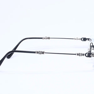Very Good Condition CHROME HEARTS PILLS 3 Glasses Silver 925 55☐20-144 Eyewear Floral CH Plus Square Black Silver Hardware Used 4a005585
