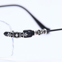 画像をギャラリービューアに読み込む, 極美品 CHROME HEARTS クロムハーツ PILLS 3 メガネ シルバー925 55☐20-144 アイウェア フローラル CHプラス スクエア ブラック シルバー金具 中古 4a005585