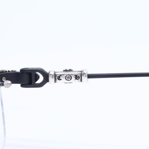 Very Good Condition CHROME HEARTS PILLS 3 Glasses Silver 925 55☐20-144 Eyewear Floral CH Plus Square Black Silver Hardware Used 4a005585