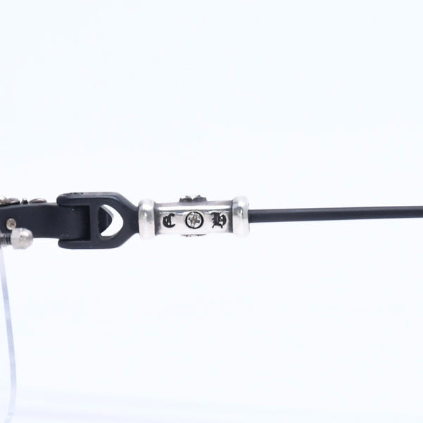 Very Good Condition CHROME HEARTS PILLS 3 Glasses Silver 925 55☐20-144 Eyewear Floral CH Plus Square Black Silver Hardware Used 4a005585