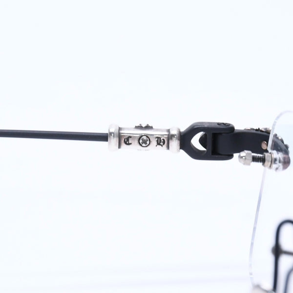 Very Good Condition CHROME HEARTS PILLS 3 Glasses Silver 925 55☐20-144 Eyewear Floral CH Plus Square Black Silver Hardware Used 4a005585