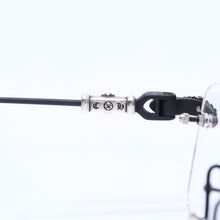 画像をギャラリービューアに読み込む, 極美品 CHROME HEARTS クロムハーツ PILLS 3 メガネ シルバー925 55☐20-144 アイウェア フローラル CHプラス スクエア ブラック シルバー金具 中古 4a005585