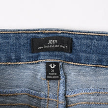 将图片加载到图库查看器，新品未使用 TRUE RELIGION トゥルーレリジョン JOEY Low Rise Cut-Off Short ショーツ コットン ラインストーン ブルー サイズ31 中古 4a005499
