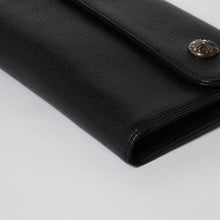 将图片加载到图库查看器，新品未使用 CHROME HEARTS クロムハーツ WAVE CROSS BALL ウェーブ クロスボールボタン レザーウォレット 長財布 ダガー ブラック 中古 4a005554
