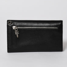 将图片加载到图库查看器，新品未使用 CHROME HEARTS クロムハーツ WAVE CROSS BALL ウェーブ クロスボールボタン レザーウォレット 長財布 ダガー ブラック 中古 4a005554