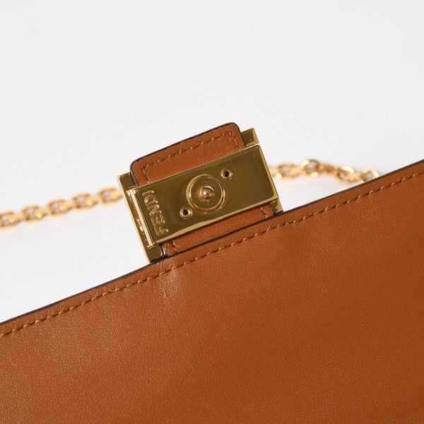 FENDI フェンディ 長財布 コンチネンタル財布 エンボス FFロゴ ブラウン ナッパレザー ゴールド金具 8M0365 美品 中古 4a005370