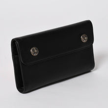 将图片加载到图库查看器，新品未使用 CHROME HEARTS クロムハーツ WAVE CROSS BALL ウェーブ クロスボールボタン レザーウォレット 長財布 ダガー ブラック 中古 4a005554