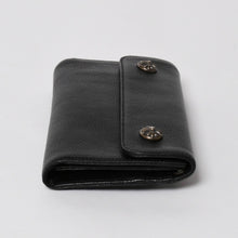 将图片加载到图库查看器，新品未使用 CHROME HEARTS クロムハーツ WAVE CROSS BALL ウェーブ クロスボールボタン レザーウォレット 長財布 ダガー ブラック 中古 4a005554