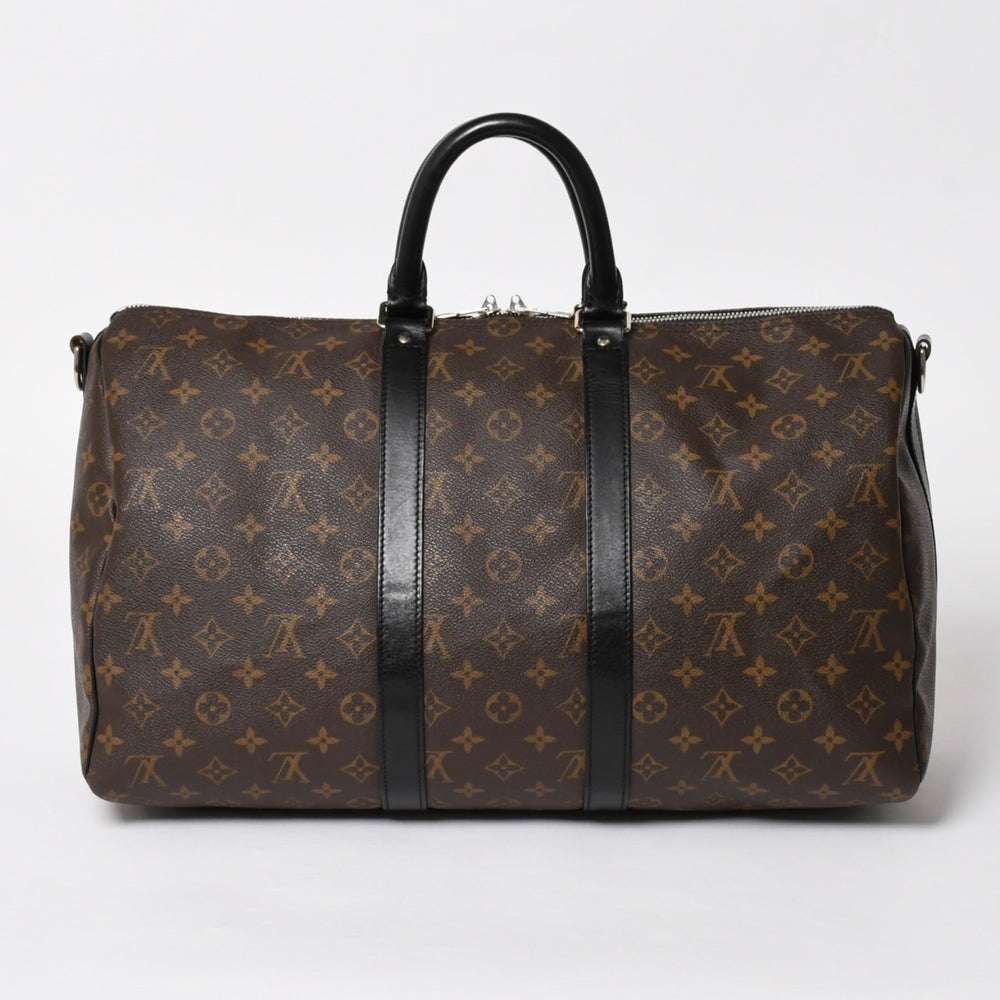 LOUIS VUITTON ルイヴィトン キーポル バンドリエール45 ボストンバッグ M56711 モノグラムマカサーブラウン 美品 中古 4a005487