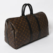将图片加载到图库查看器，LOUIS VUITTON ルイヴィトン キーポル バンドリエール45 ボストンバッグ M56711 モノグラムマカサーブラウン 美品 中古 4a005487
