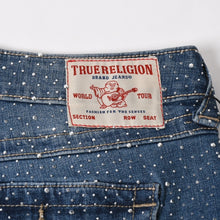 将图片加载到图库查看器，新品未使用 TRUE RELIGION トゥルーレリジョン JOEY Low Rise Cut-Off Short ショーツ コットン ラインストーン ブルー サイズ31 中古 4a005499