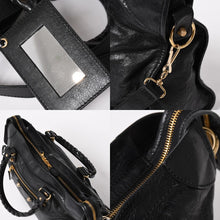 将图片加载到图库查看器，極美品 BALENCIAGA バレンシアガ ザジャイアントシティ レザー 2WAY ハンドバッグ ショルダーバッグ ブラック 281770 中古 4a005558