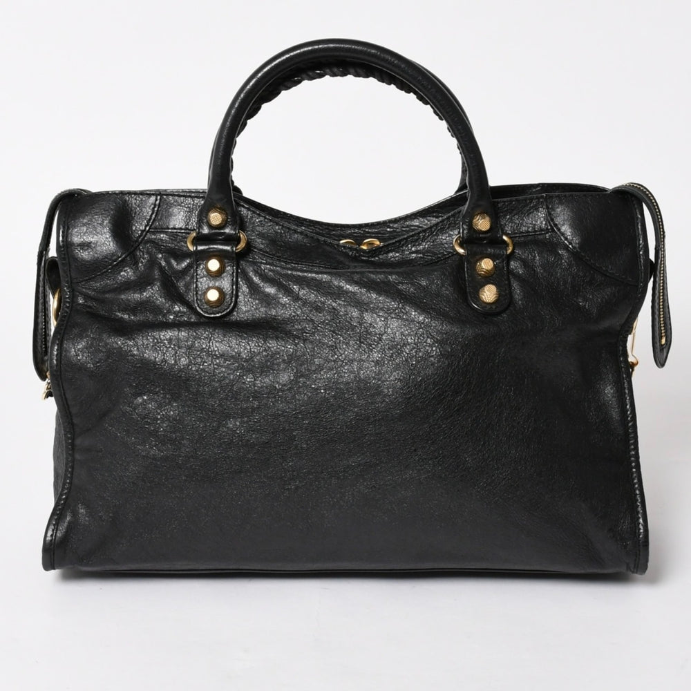 極美品 BALENCIAGA バレンシアガ ザジャイアントシティ レザー 2WAY ハンドバッグ ショルダーバッグ ブラック 281770 中古 4a005558