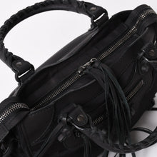 将图片加载到图库查看器，BALENCIAGA バレンシアガ クラシック ミニシティ ナイロン レザー 2WAY ハンドバッグ ショルダーバッグ ブラック 300295 美品 中古 4a005557