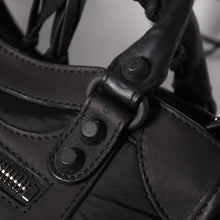 将图片加载到图库查看器，BALENCIAGA バレンシアガ クラシック ミニシティ ナイロン レザー 2WAY ハンドバッグ ショルダーバッグ ブラック 300295 美品 中古 4a005557