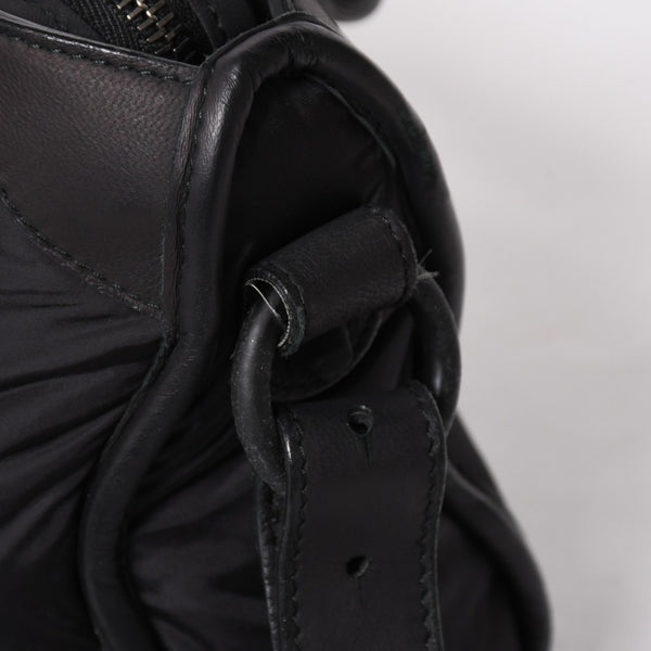 BALENCIAGA Classic Mini City Nylon Leather 2WAY Handbag Shoulder Bag Black 300295 Good Condition Used 4a005557
