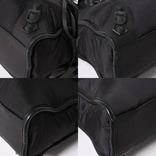 BALENCIAGA Classic Mini City Nylon Leather 2WAY Handbag Shoulder Bag Black 300295 Good Condition Used 4a005557