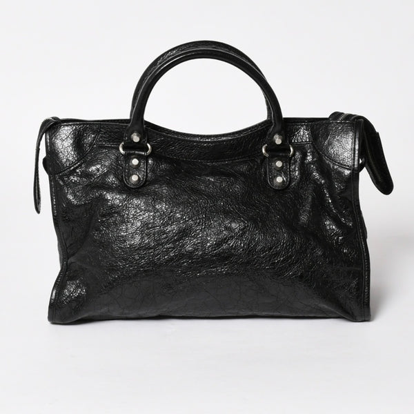 Very good condition BALENCIAGA Le City black handbag shoulder bag 281770 Silver hardware Silver studs Used 4a005559
