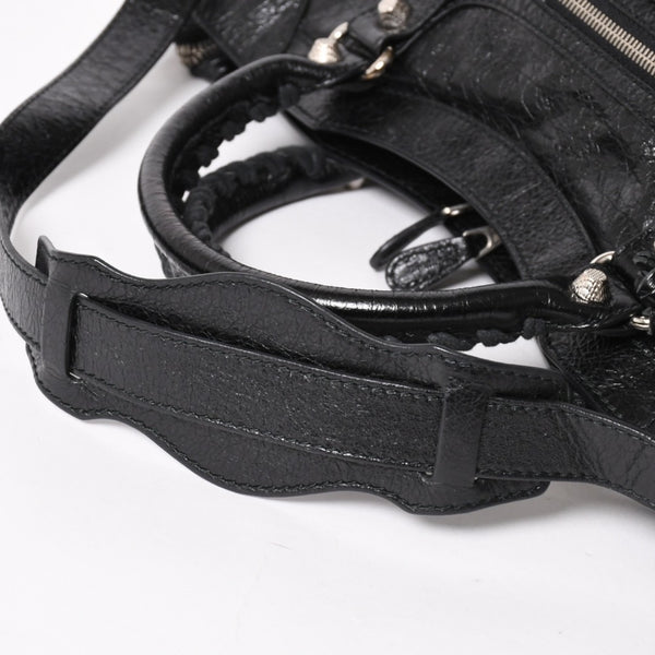 Very good condition BALENCIAGA Le City black handbag shoulder bag 281770 Silver hardware Silver studs Used 4a005559