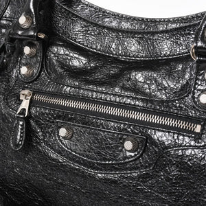 Very good condition BALENCIAGA Le City black handbag shoulder bag 281770 Silver hardware Silver studs Used 4a005559
