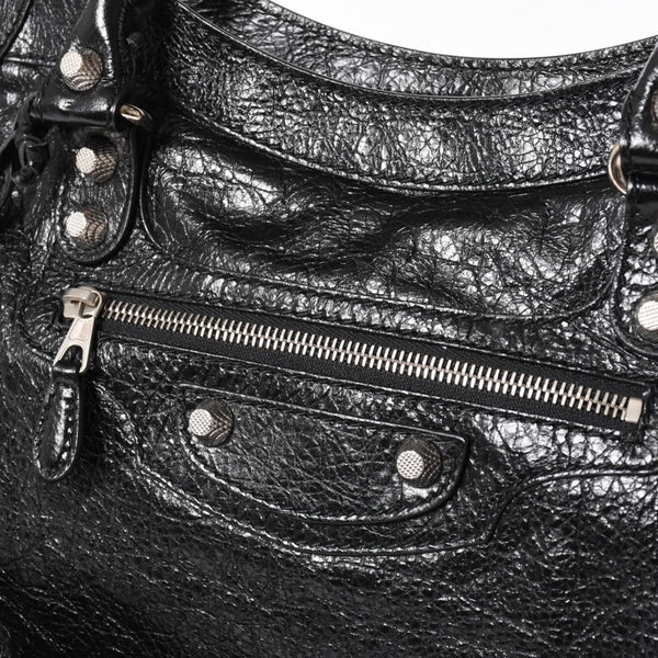 Very good condition BALENCIAGA Le City black handbag shoulder bag 281770 Silver hardware Silver studs Used 4a005559
