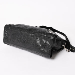 Very good condition BALENCIAGA Le City black handbag shoulder bag 281770 Silver hardware Silver studs Used 4a005559