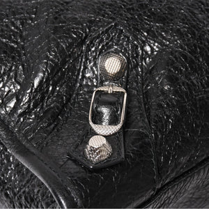 Very good condition BALENCIAGA Le City black handbag shoulder bag 281770 Silver hardware Silver studs Used 4a005559