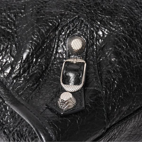 Very good condition BALENCIAGA Le City black handbag shoulder bag 281770 Silver hardware Silver studs Used 4a005559