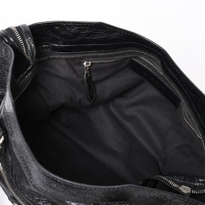 Very good condition BALENCIAGA Le City black handbag shoulder bag 281770 Silver hardware Silver studs Used 4a005559