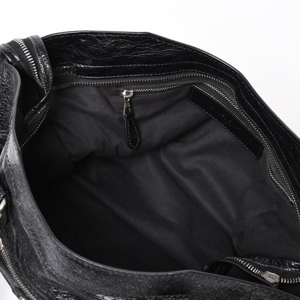 Very good condition BALENCIAGA Le City black handbag shoulder bag 281770 Silver hardware Silver studs Used 4a005559