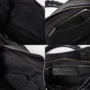 Very good condition BALENCIAGA Le City black handbag shoulder bag 281770 Silver hardware Silver studs Used 4a005559